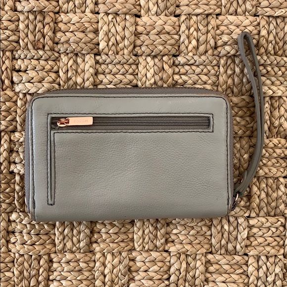 Fossil JORI RFID Tech Wallet Wristlet Taupe - Picture 2 of 12